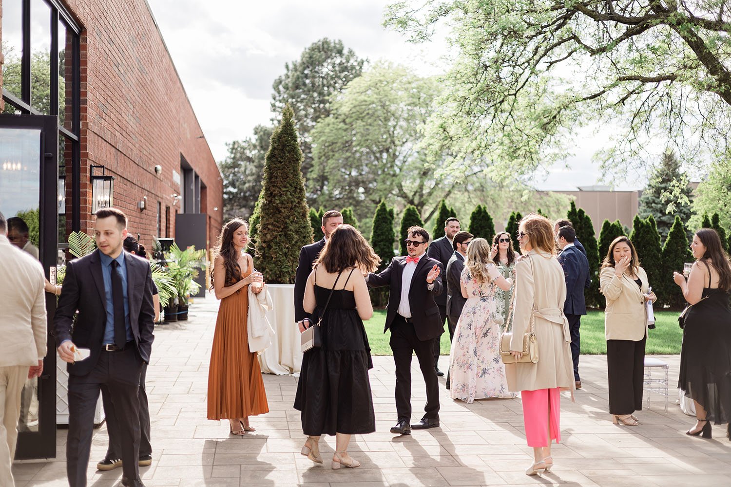 guests enjoy outdoor terrance at The Canvas Venue in Wheeling