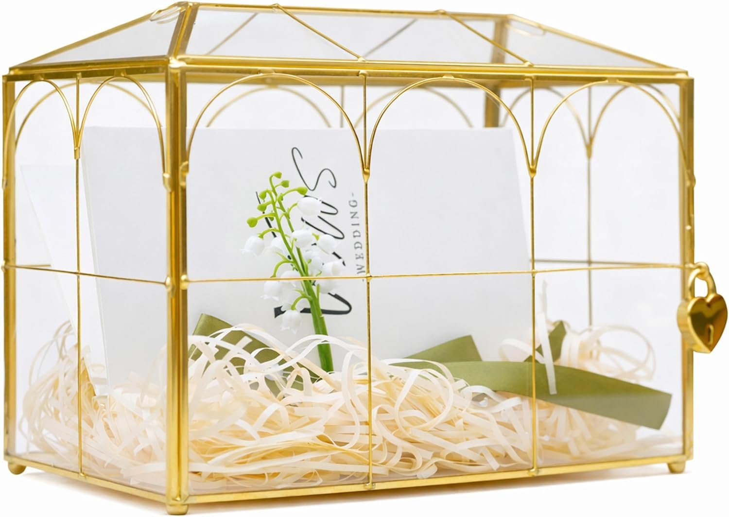 gold cardbox that looks like a birdcage