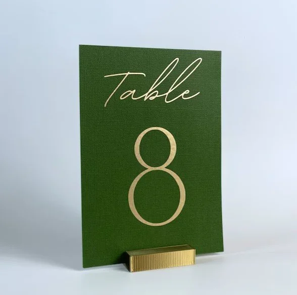 table number holders brass