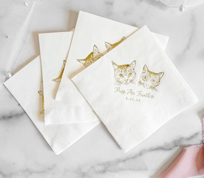 custom cat and dog napkins