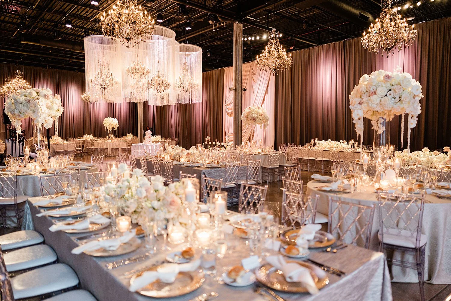 The Canvas Venue in Wheeling set for a wedding reception