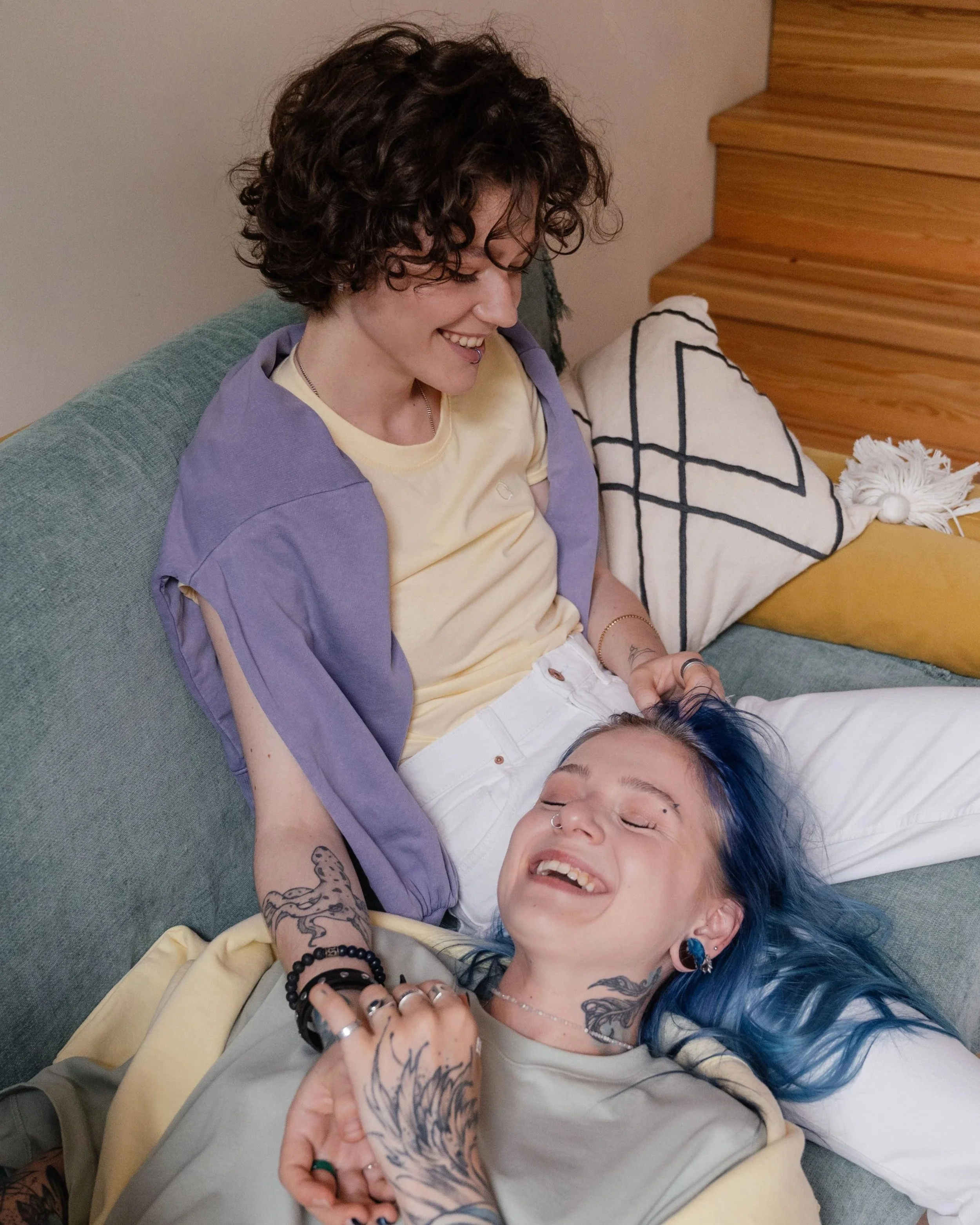 two lgbtq people supporting eachother
