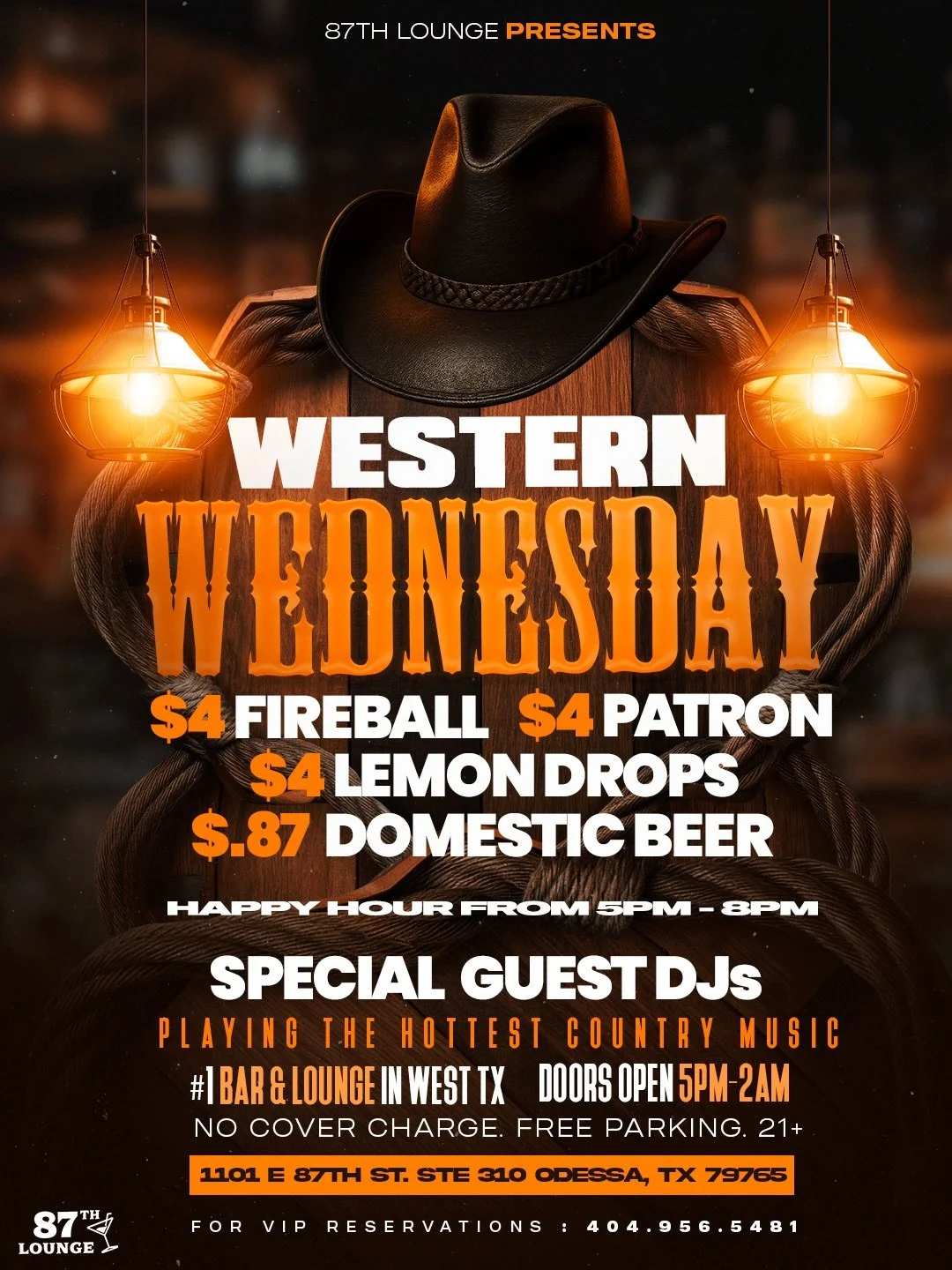 Western Wednesday at 87 Lounge