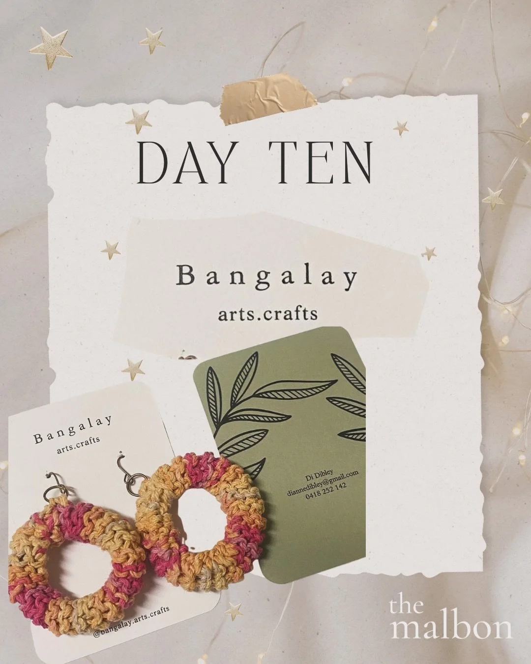 🍃 Day Ten of the 12 days of Malbon Gift Guide ✨✨Bangalay Arts &amp; Crafts

Di Dibley (PhD) has spent her life protecting the environment as a lawyer, academic, and activist. Her art is a continuation of that work &mdash; a celebration of the beauty