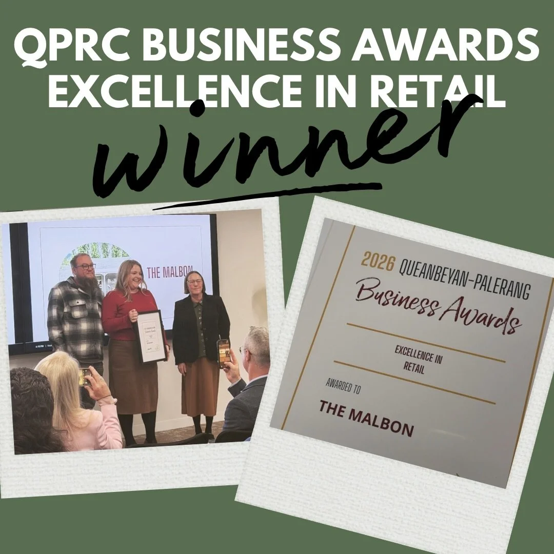 Last night was something really special.
The Malbon was recognised when awarded the Excellence in Retail award at the 2026 QPRC Business Awards, and we&rsquo;re still feeling incredibly grateful - and quietly proud.

This little shop has grown from a