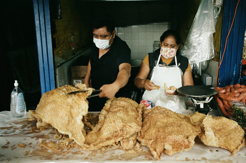 Chicharrón at the local market
