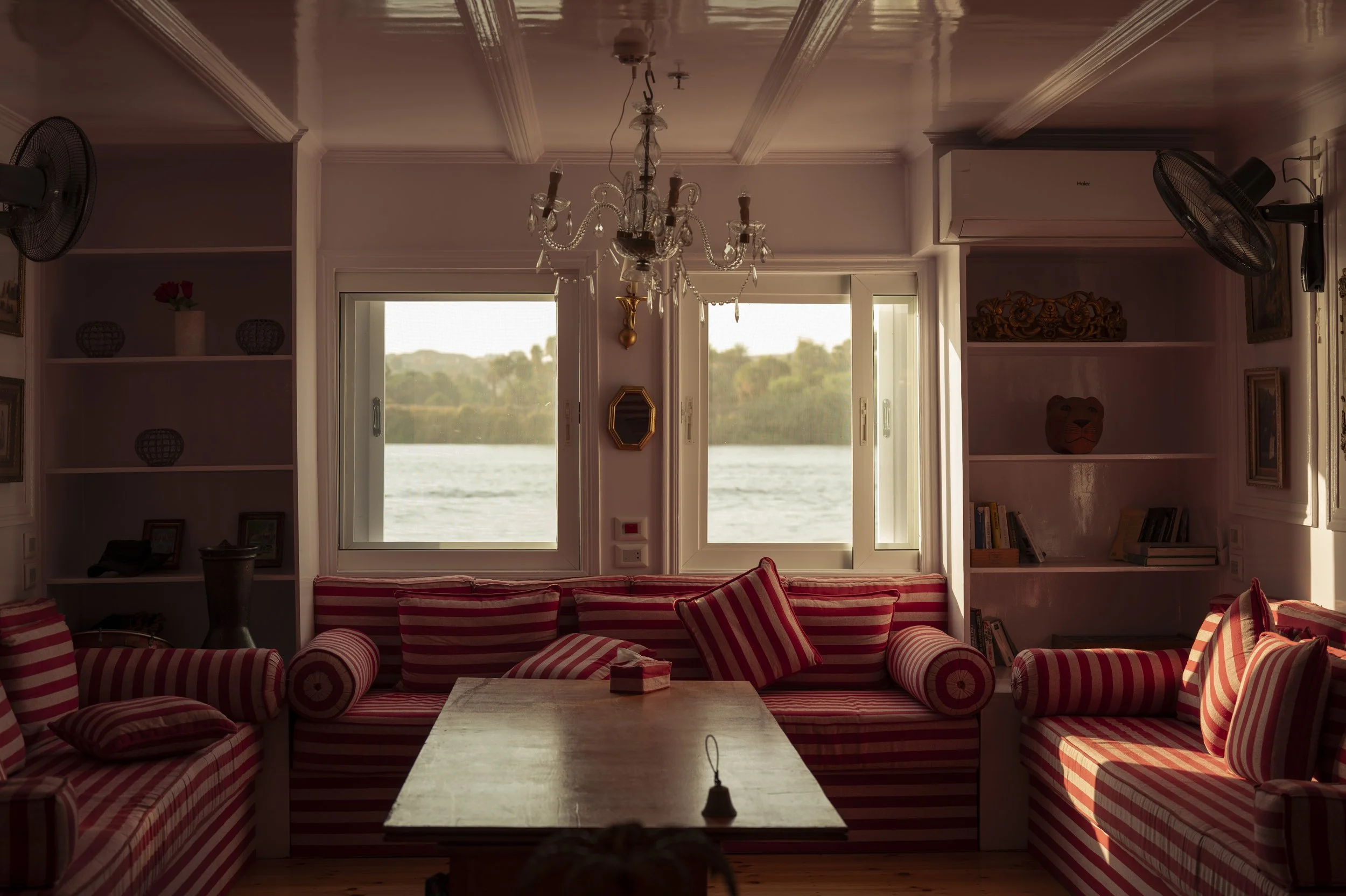 The living room aboard the Nour El Nil
