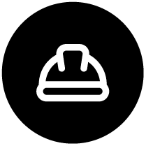 A construction helmet representing Site Supervisor / Foreman Role