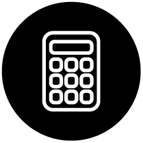 Icon of a calculator representing an Estimator Role