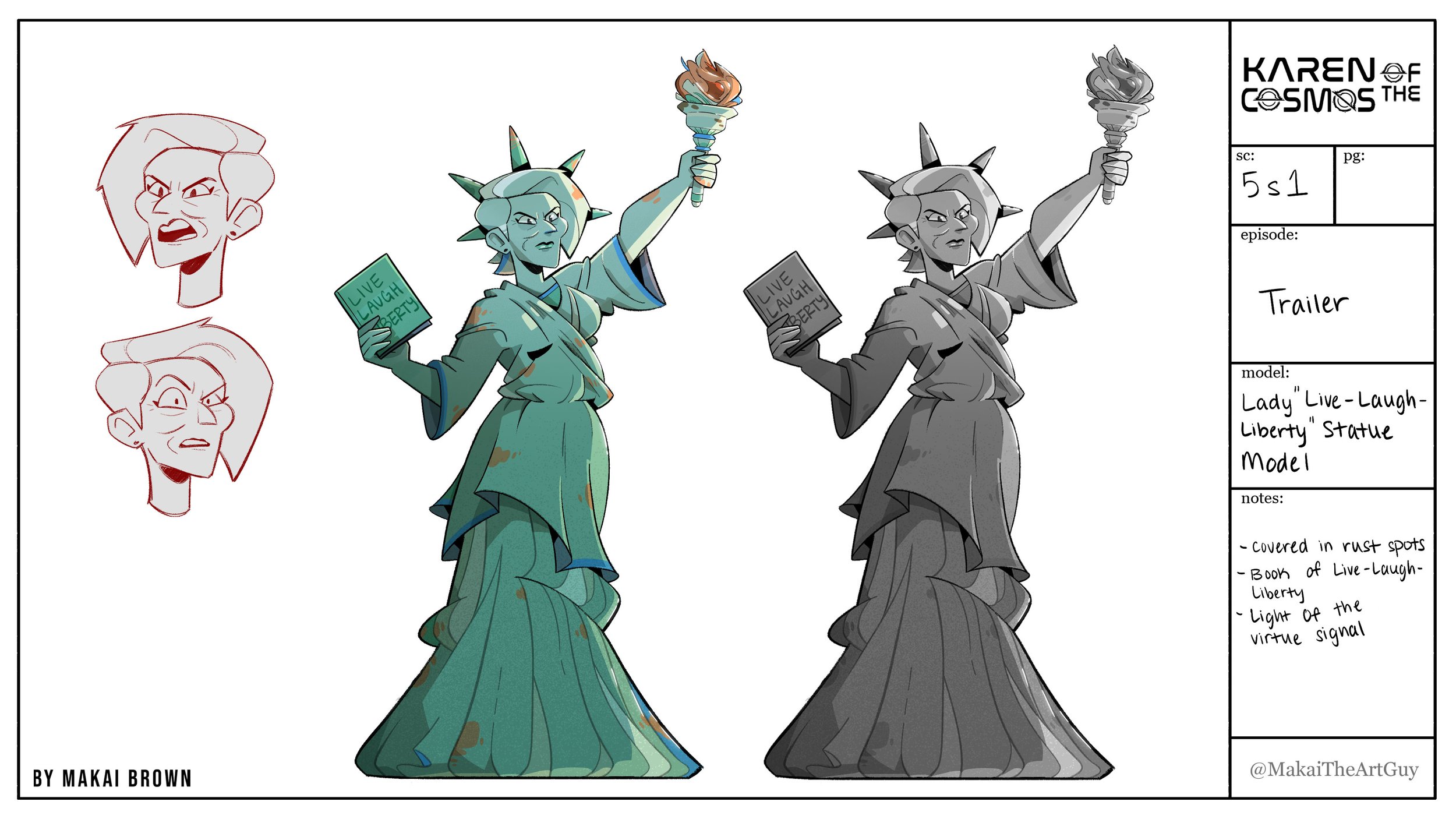 Lady of Live–Laugh–Liberty Statue Asset