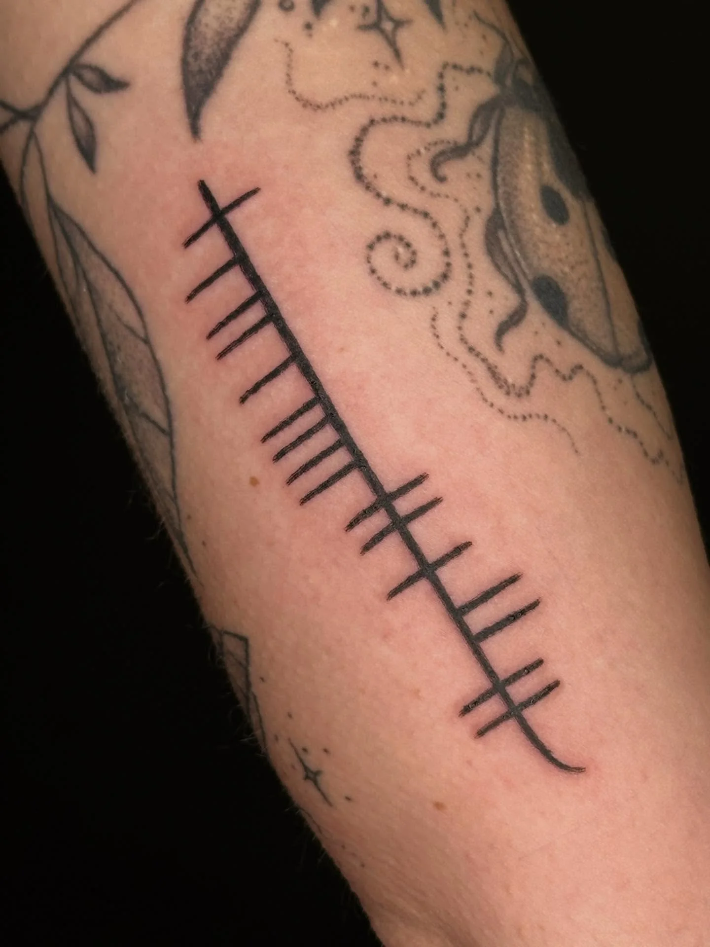 Irish Ogham writing for Shauna!!!!💚🥰

Booking January and February @darkartstattoomd just send a DM or my booking form for a spot💖