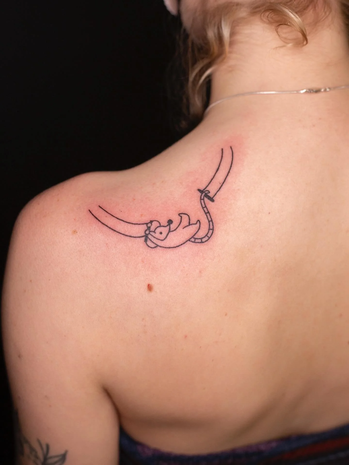 Trapeze mouse on the trap for cat!!🐱💃🏼💕

Booking January and February @darkartstattoomd just send a DM or my booking form for a spot💖