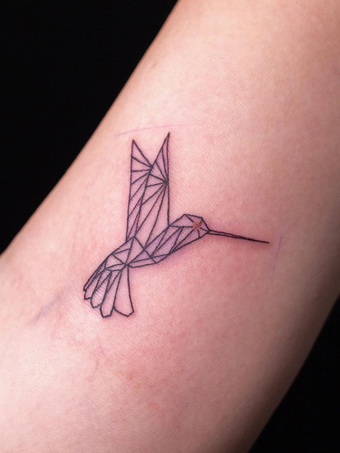 A sweet lil hummingbird for Kaitlyn!!!🐦💕

She had the wonderful idea to line this up so her birthmark could be the eye, and I&rsquo;m OBSESSED!!

Booking April @darkartstattoomd just send a DM or my booking form for a spot💖