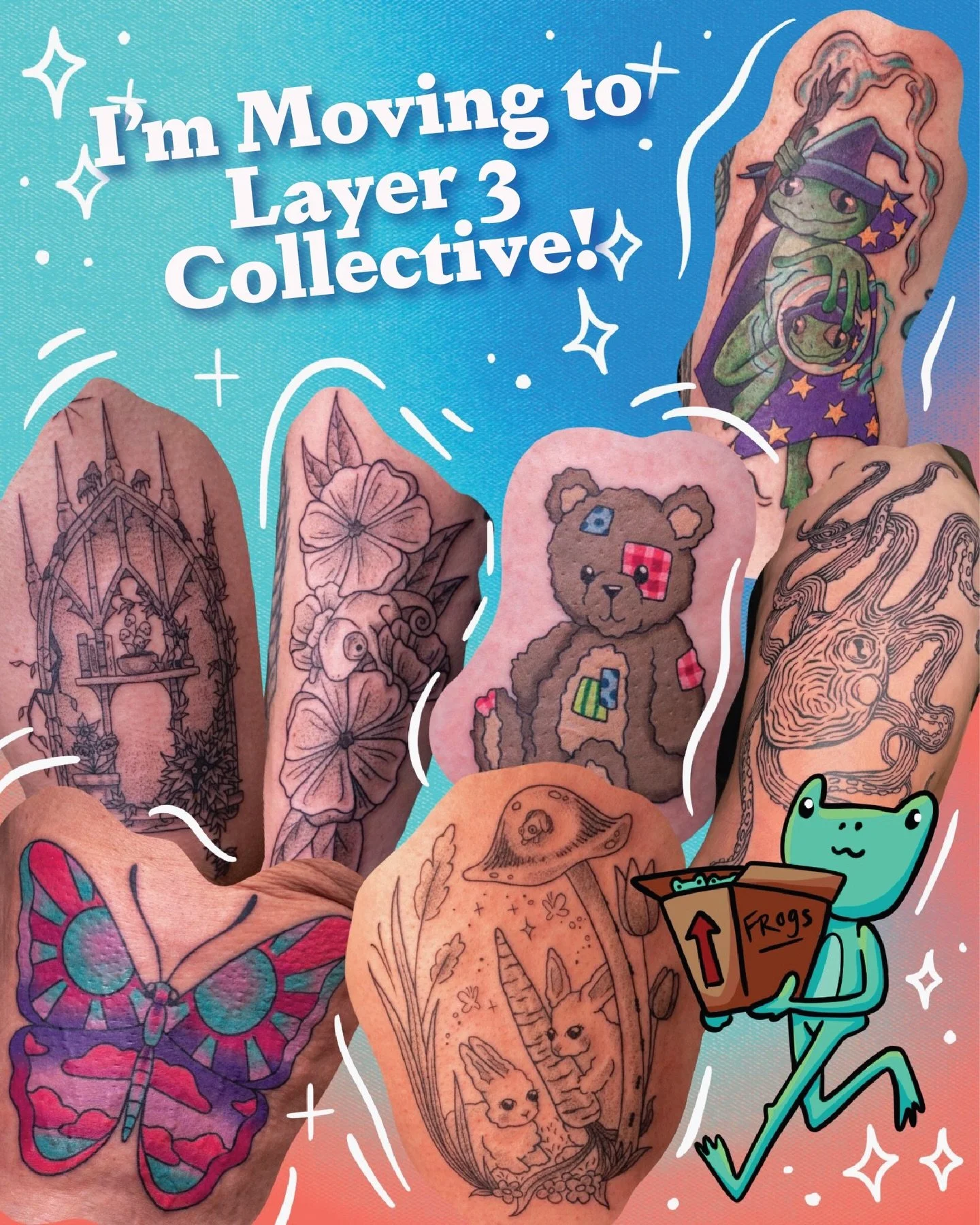 I&rsquo;m moving to @layer3collective !!!! 💖

Starting June 16th I&rsquo;ll be tattooing at the Layer 3 Collective&rsquo;s Cockeyesville location!! I&rsquo;m very excited for this next step of my career, and I hope to see you at the new station 🙂&z