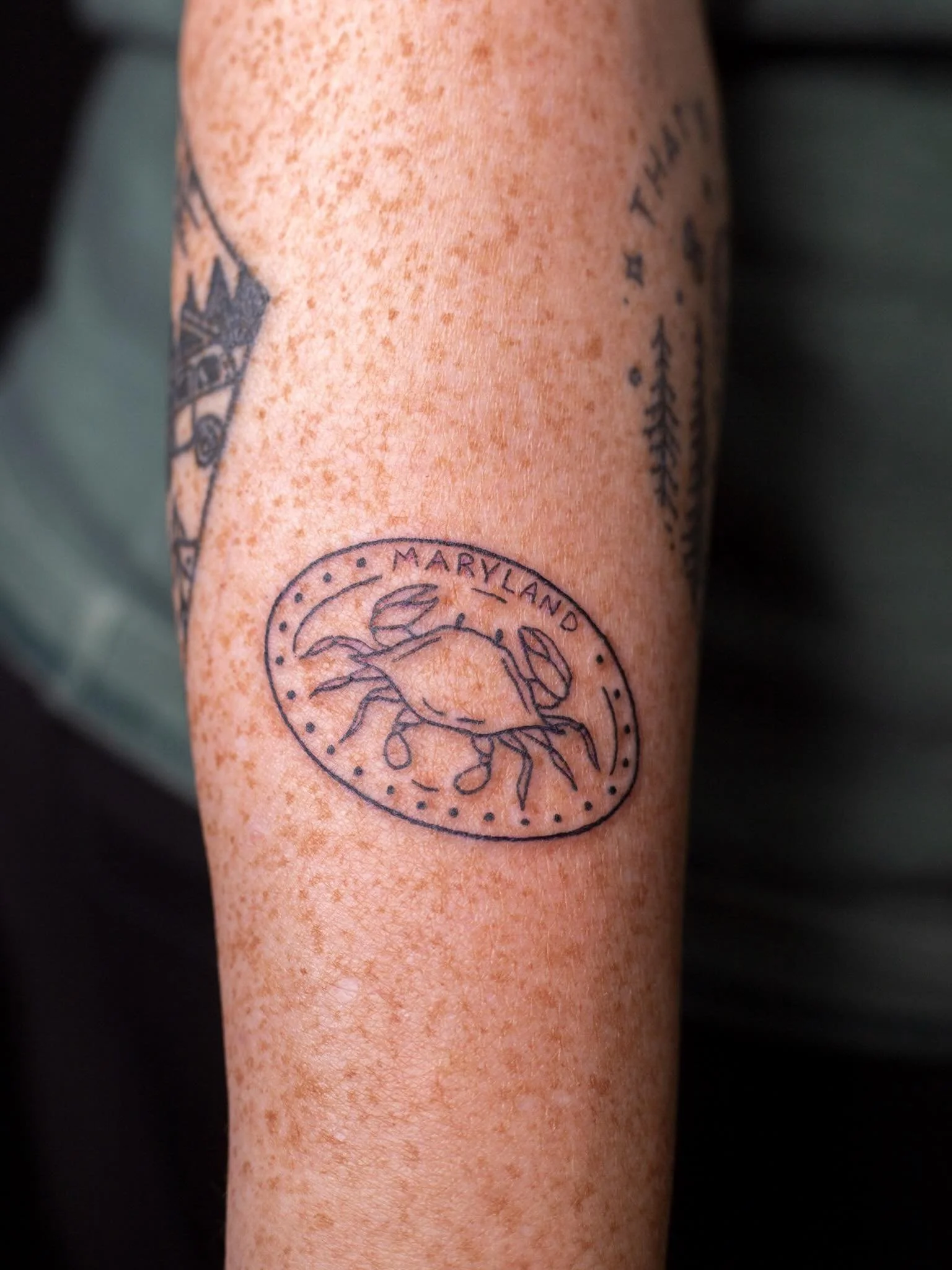 A cute lil pressed penny design for Katie!!🦀❤️💛🖤

Thank you so much for working with me on this lil cutie, it was so much fun to draw up!!!!

Booking July! Just send a DM or my booking form for a spot💖