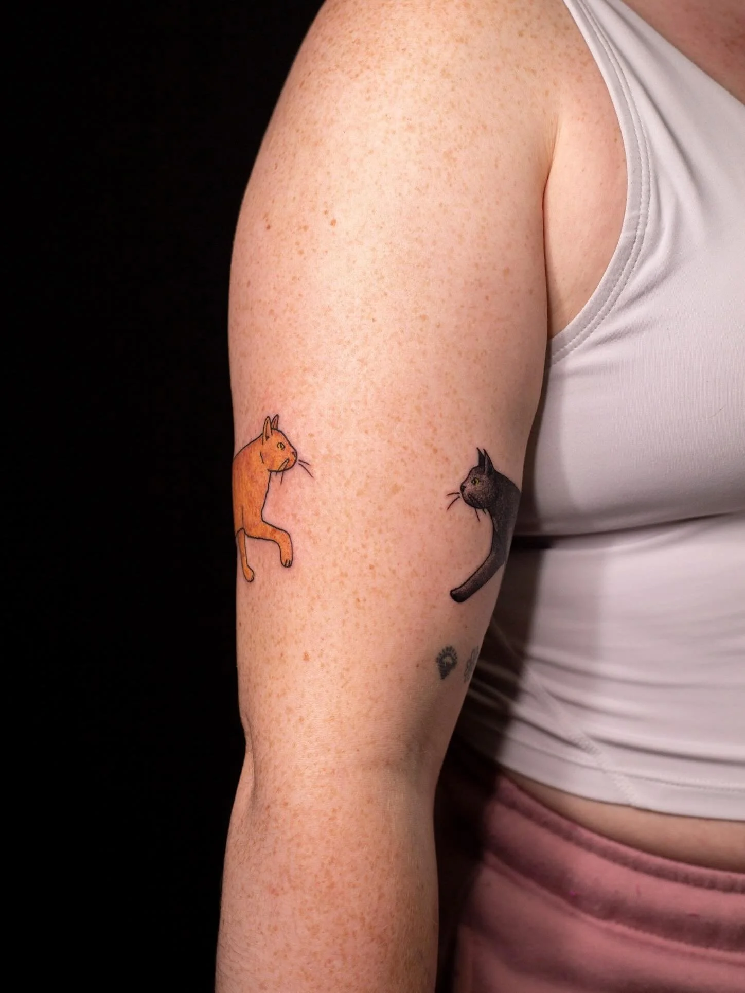 SUPER CUTE arm wrap of Elizabeth&rsquo;s cats!!!!🐈&zwj;⬛🐈😻

SUCH a fun concept that I am so happy I got to do, thank you so much!!!

Booking July @layer3collective just send a DM or my booking form for a spot💖