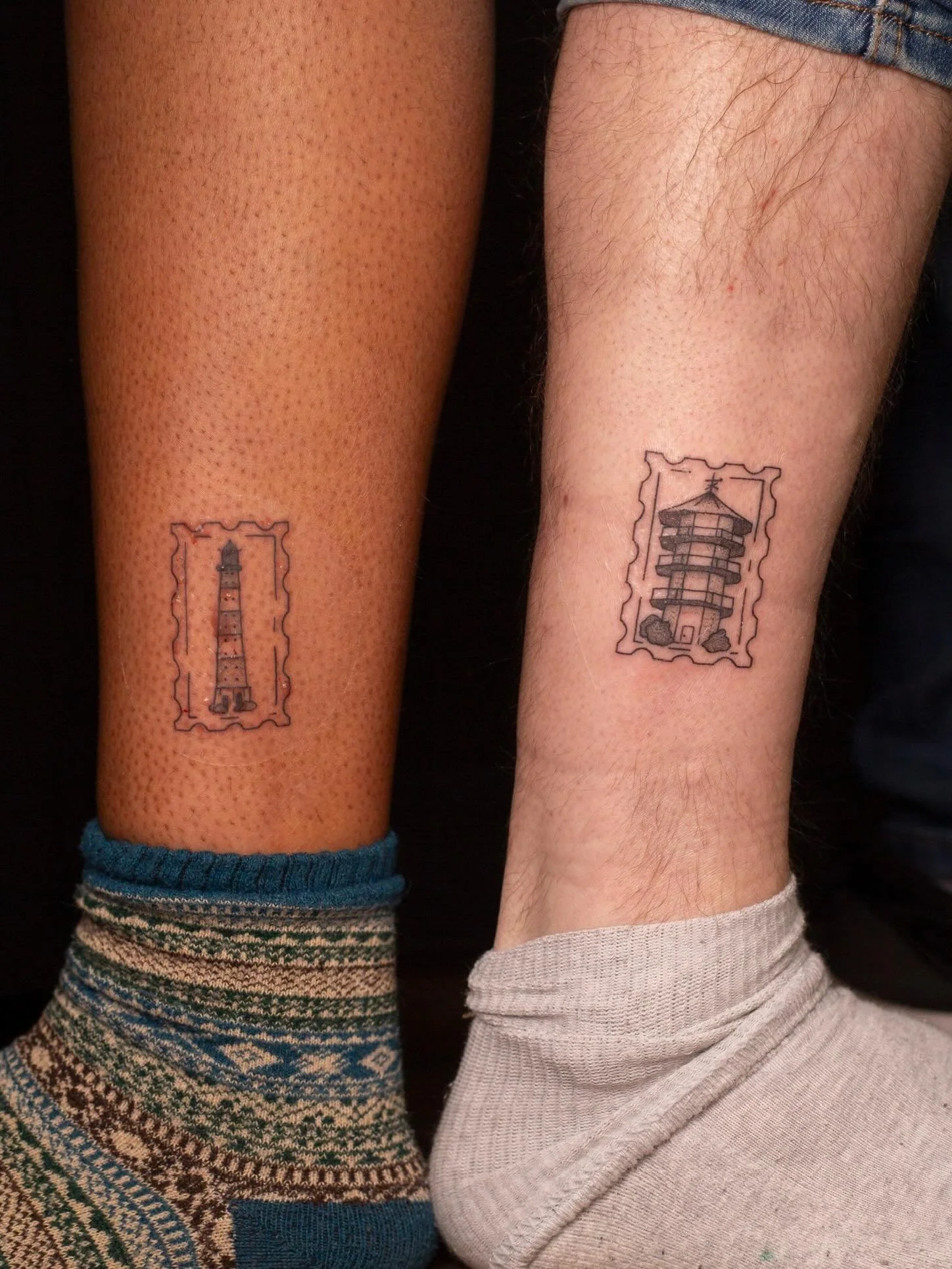 I&rsquo;m so happy I was able to squeeze Kenzie &amp; Michał on short notice for these super sweet matching tattoos!!!👯&zwj;♀️❤️

Thank you both for working with me on these, it was such a pleasure getting to bring these to life!! 🥹

Booking July @