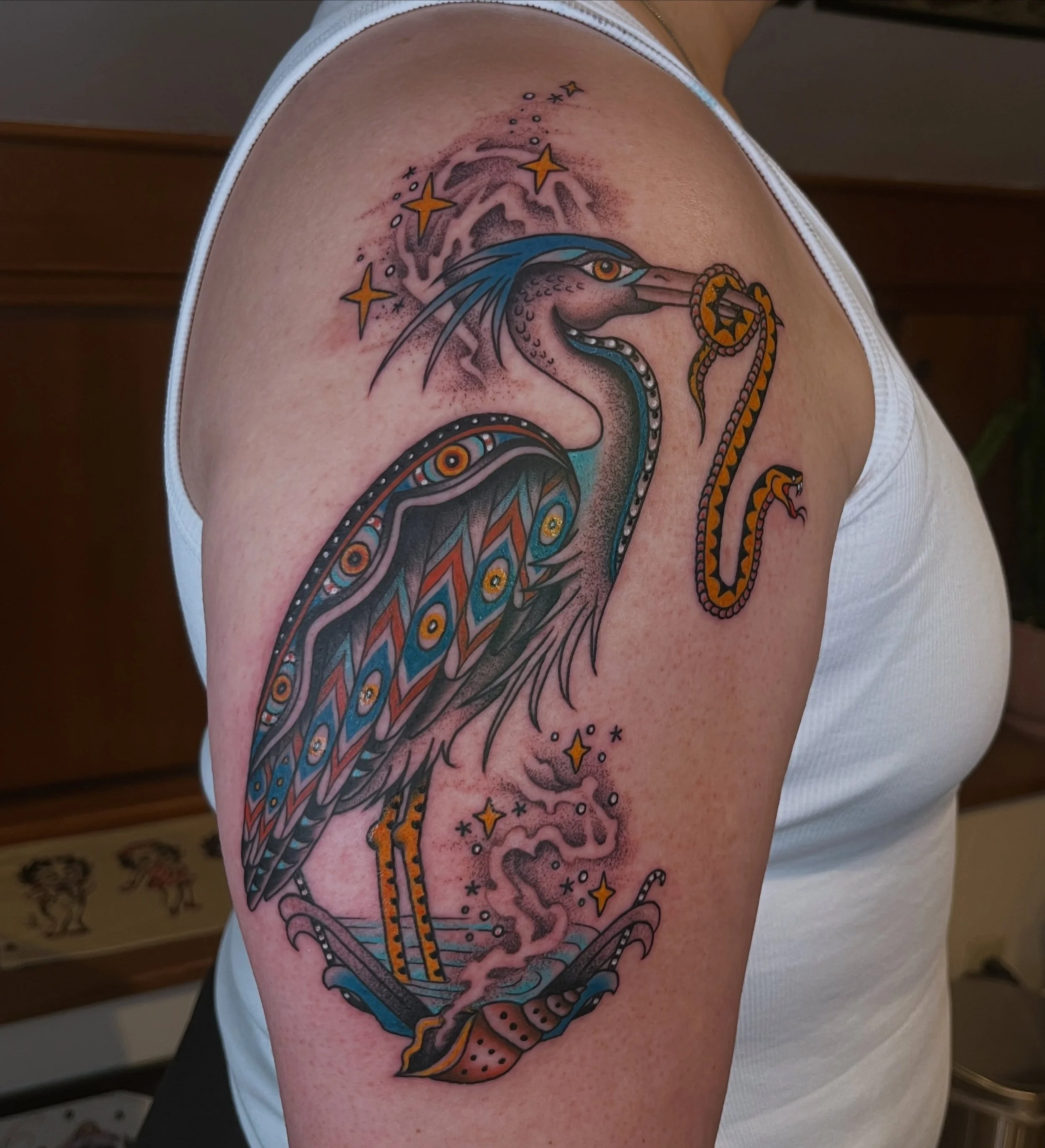 Blue heron for Jess 💙 

What I share here, what you see on the screen, is rarely the whole story. 
Behind every piece there is a human navigating life, change, celebrating growth, honoring the past, reclaiming a part of themselves, stepping into a n