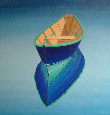 Blue Dory 12"x12" Acrylic on canvas. 2014
