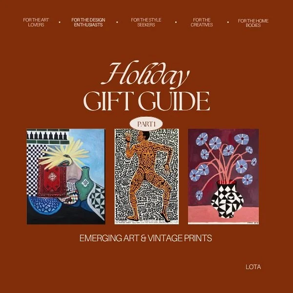 Part 1 of my holiday gift guide is here: emerging art prints and vintage posters all between $40 and $300. 

Dreamy watercolors, graphic still lifes, and vintage posters by emerging and iconic modern artists who will leave you with stories and inspir