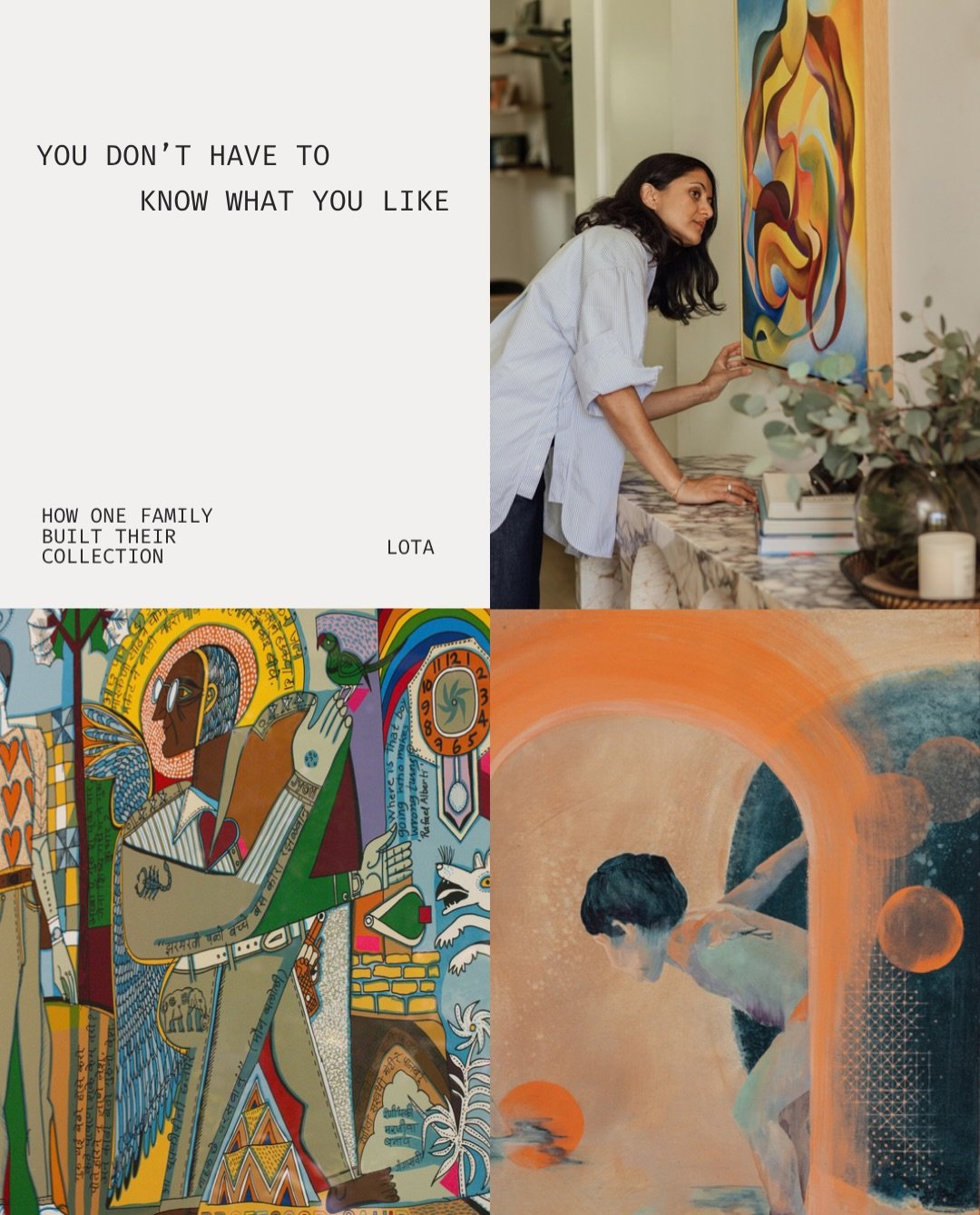 When I first started working with this client, they told me they didn&rsquo;t know what art they liked. A year later, they were buying art while traveling, at fairs, and on a whim.

There wasn&rsquo;t one moment where it clicked. We looked at a lot o