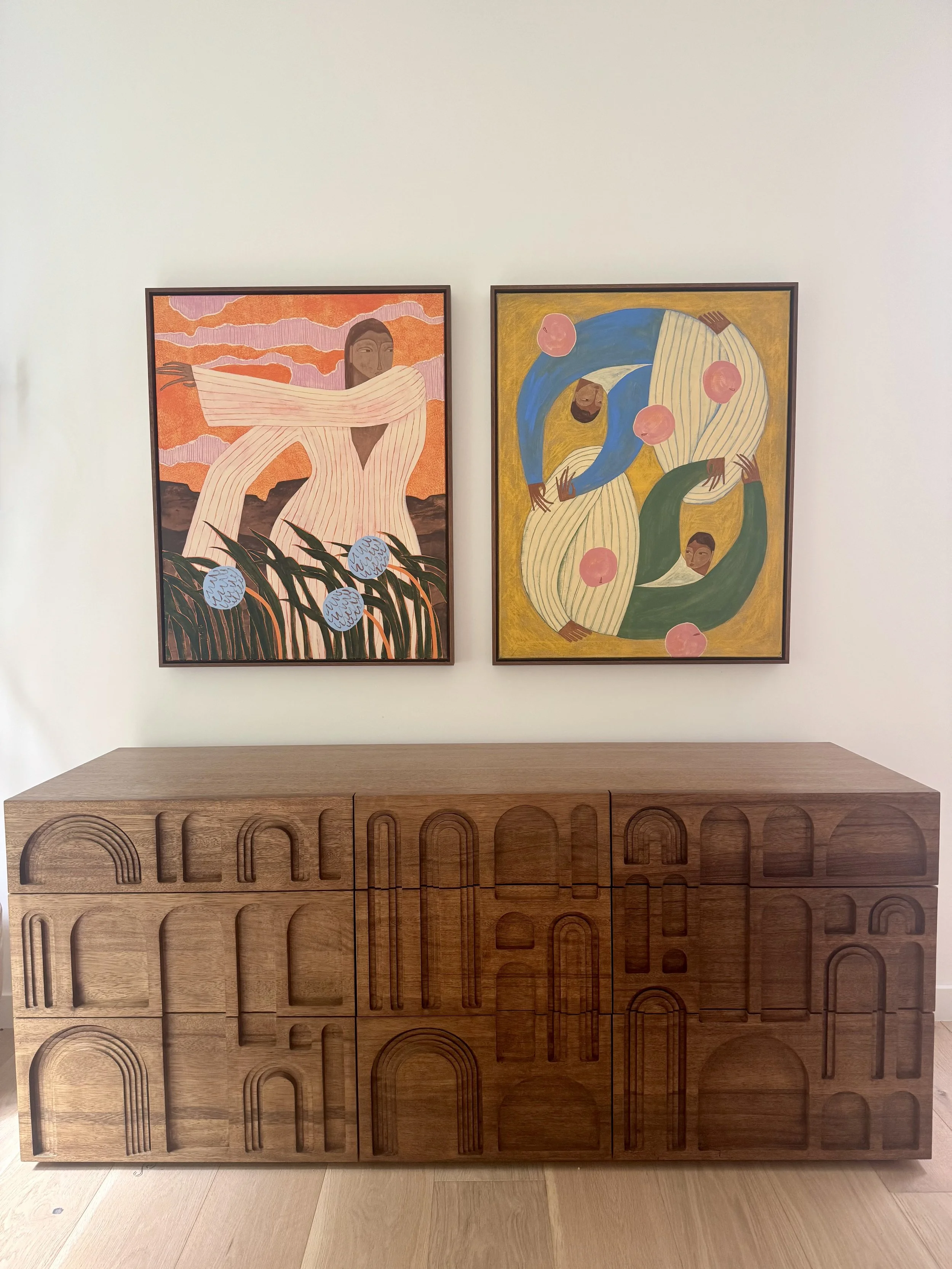 two figurative art works commissioned for full advisory client