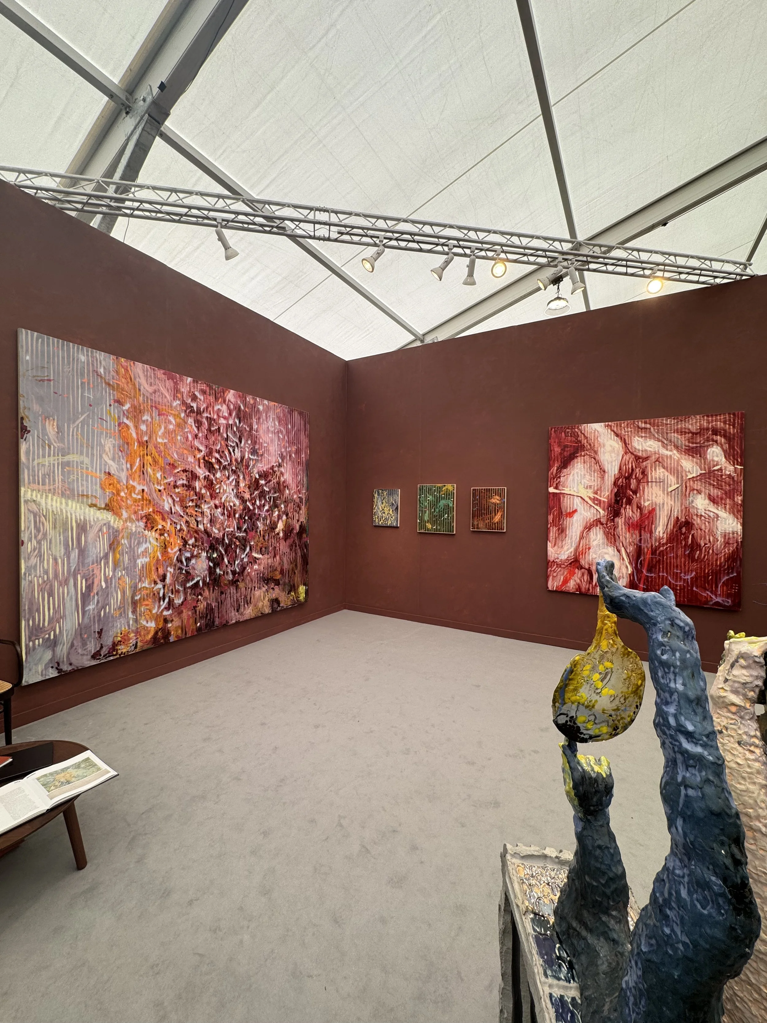 Frieze LA Make Room art booth featuring abstract art by Erica Mahinay