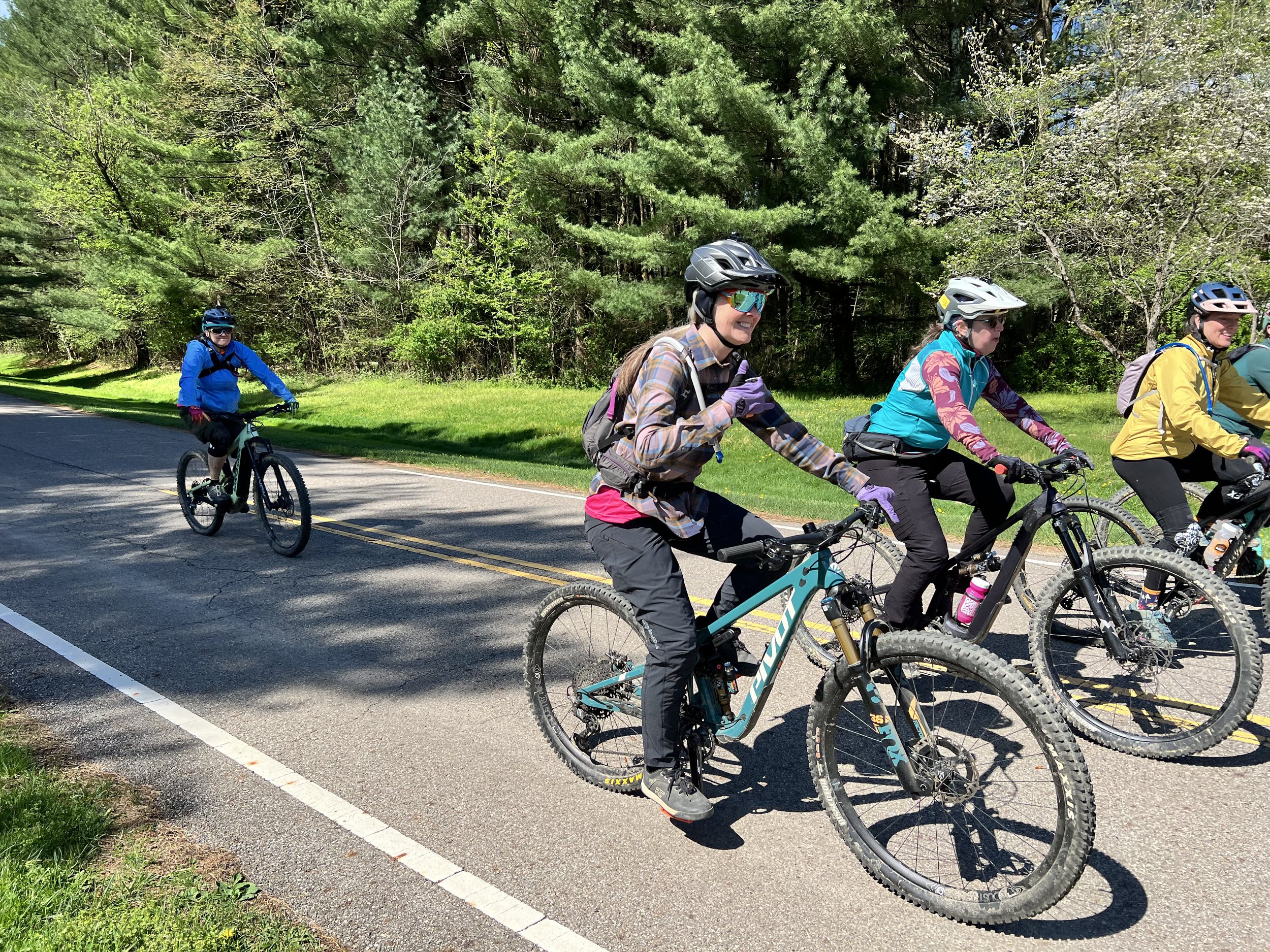 Riders approaching the trail entrance (Copy)