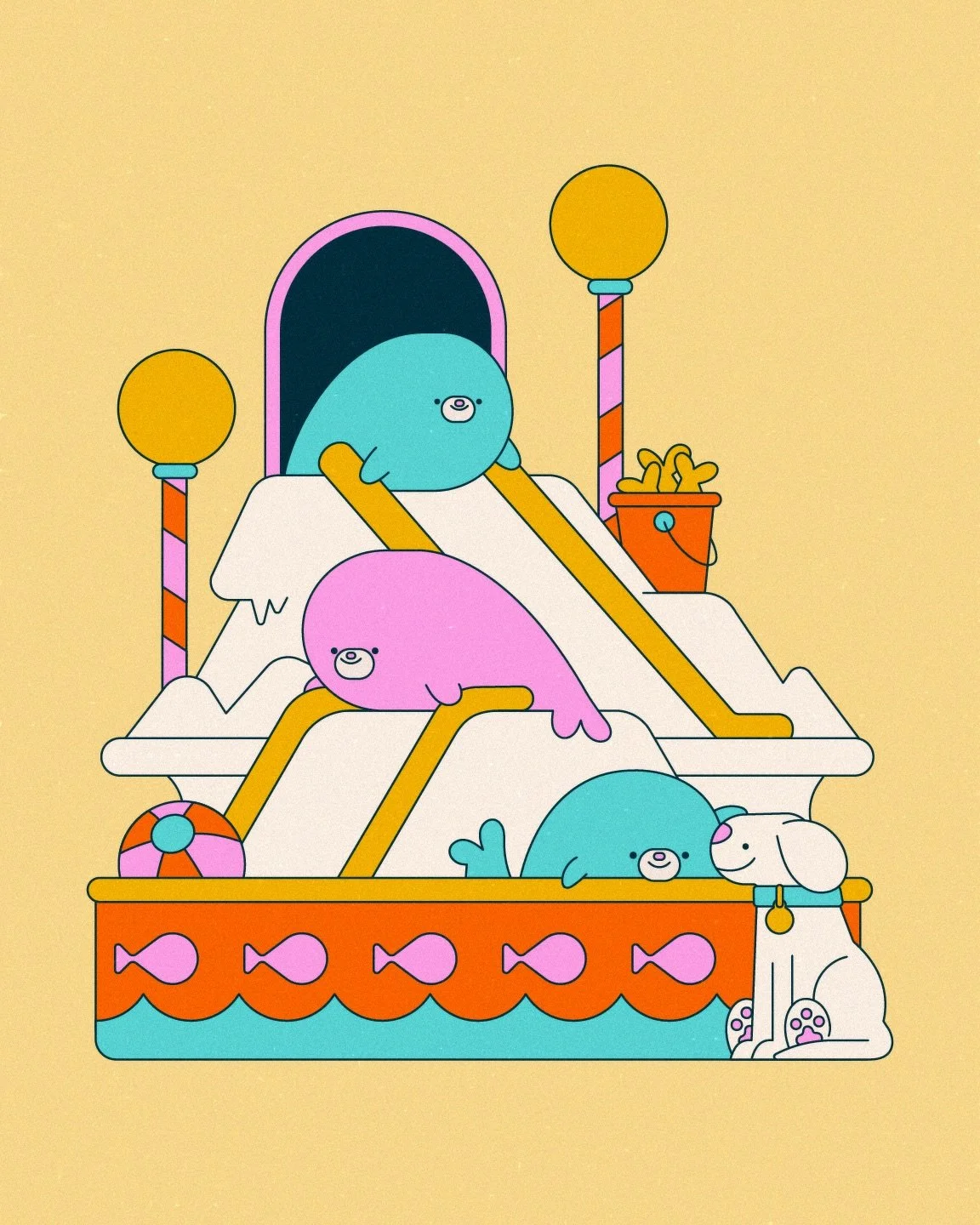 Seals are the dogs of the ocean. This is possibly one of the cutest things I have ever drawn. Inspired by our new puppy and my general child-like wonder.