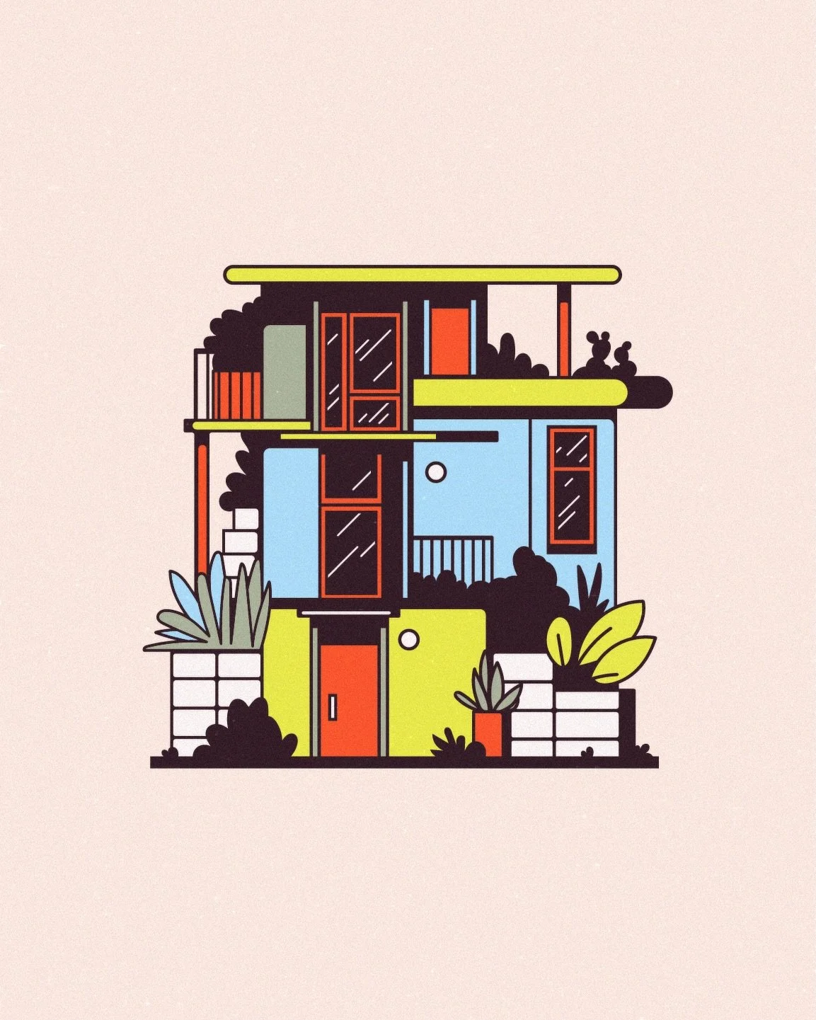 The latest issue of @dwellmagazine arrived in my mailbox and it inspired me to revamp some old architecture illustrations I did for a talk at @designweekpdx a while back. I absolutely adore homes and architecture and always find browsing through an i