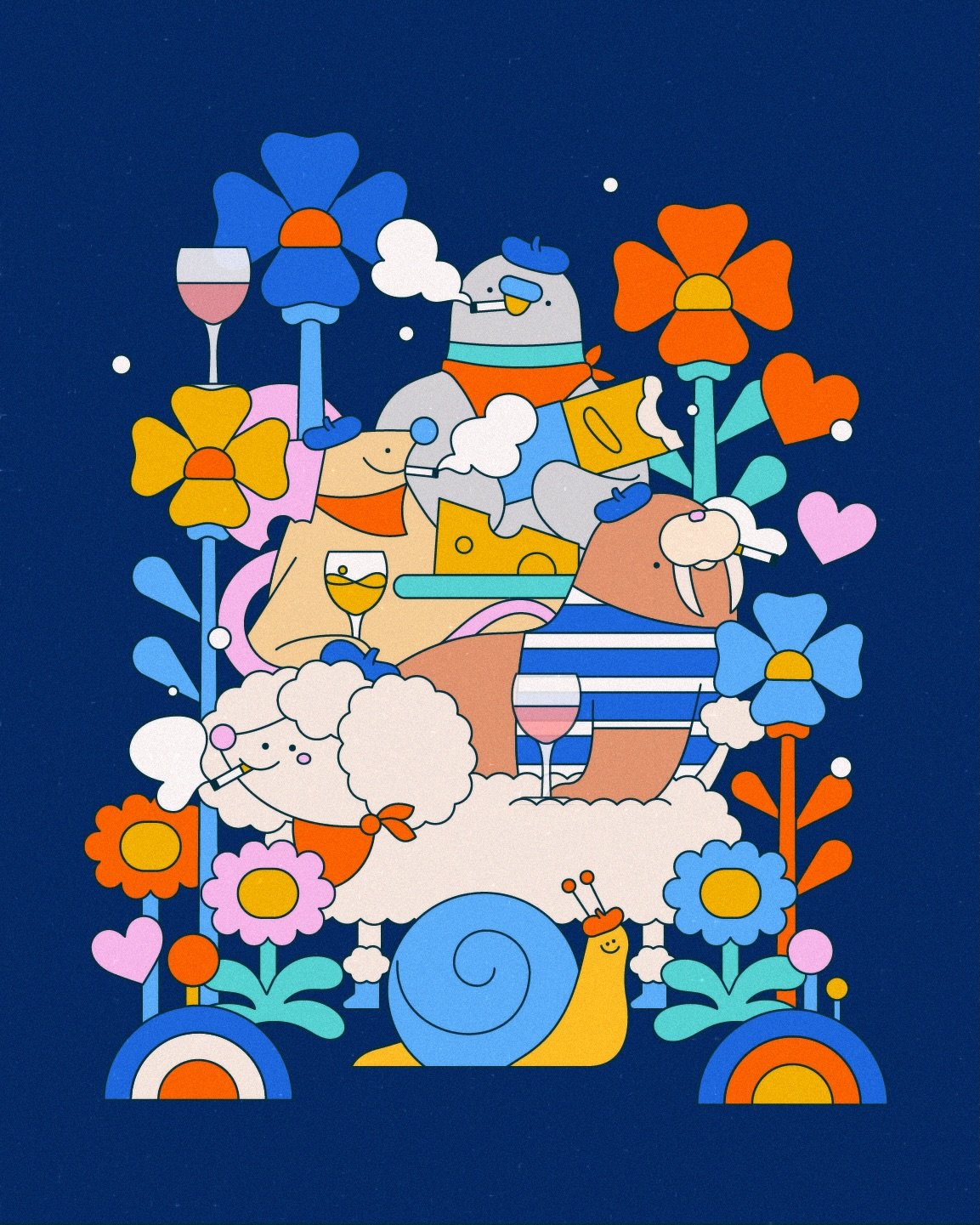 For my mom&rsquo;s birthday I made her a series of Paris inspired illustrations. She&rsquo;s the most creative person I know, so it seemed fitting to honor her special day with some very fine art depicting all of our favorite French friends. 

I&rsqu