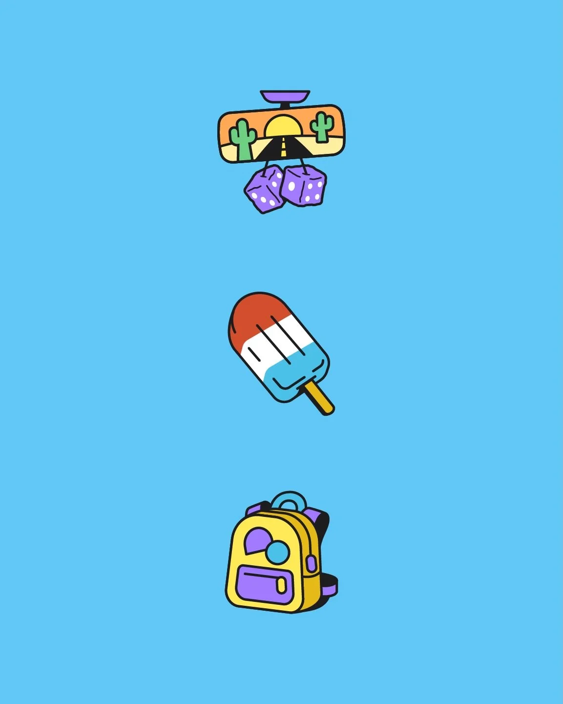 Some summer-y spot illustrations for @yahoo, the three that made the cut and additional explorations. Thanks to @nickslaterdesign for the direction and for bringing me onto this project. It&rsquo;s been such a fun time adding to the incredible illust