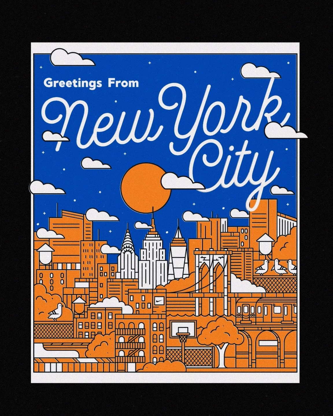 Let&rsquo;s go New York! NBA Finals game 5 tonight and you know we&rsquo;re gonna see the @nyknicks make some more history. 🏀💙🧡🌆🗽🐦🐀

Illustrations for Nike Basketball with Studio Mega