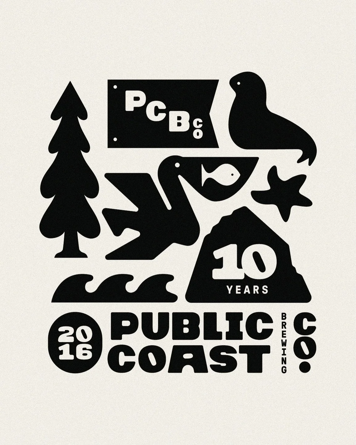 Shout out to @centraloffice for bringing me on to make this work for @publiccoastbrewing. I got to combine two of my favorite things - the coast and beer - into a fun collection of apparel and glassware. There&rsquo;s custom type, fun illustration, a