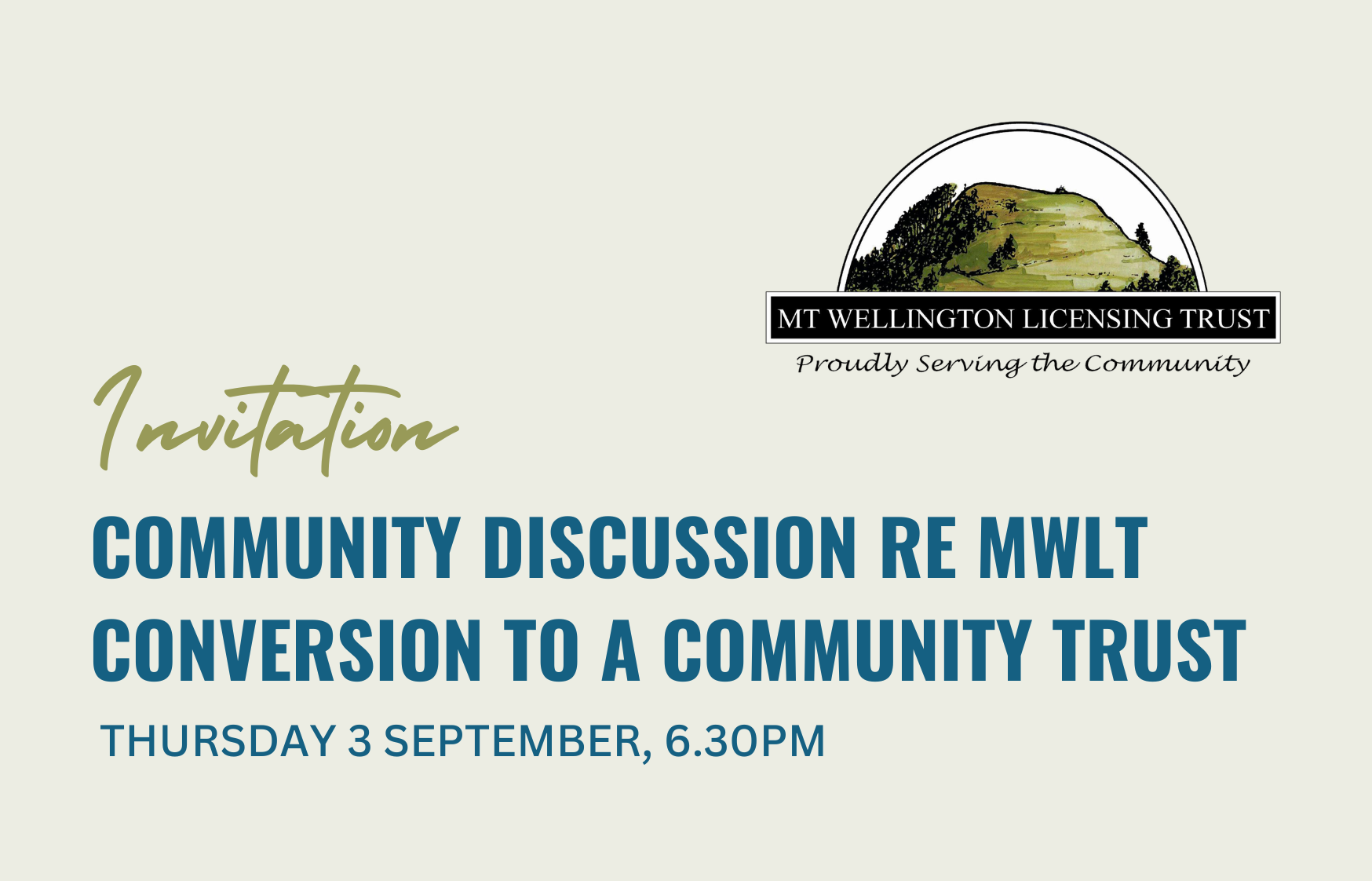 Community Discussion re MWLT Conversion to a Community Trust