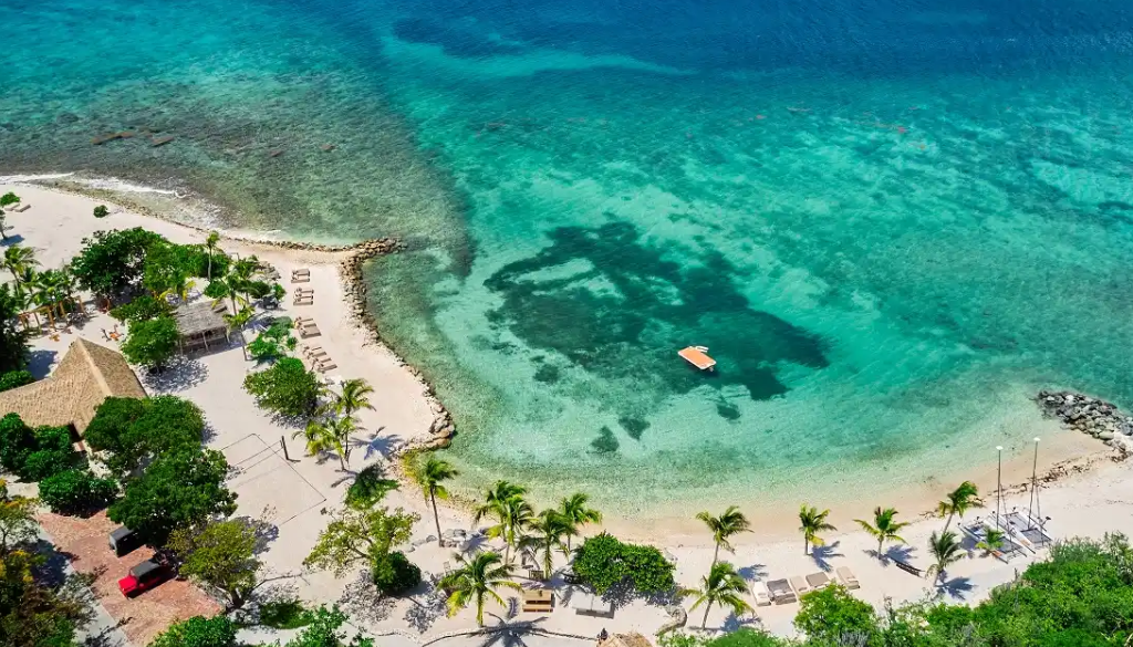 The Aerial BVI private island resort in the British Virgin Islands with modern overwater accommodations, pristine turquoise lagoon, and panoramic Caribbean sea views