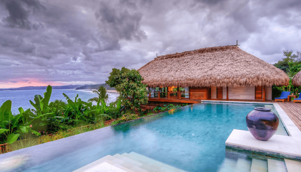 Raja Mendaka villa at Nihi Sumba Indonesia with private pool perched above the Indian Ocean on a remote tropical clifftop