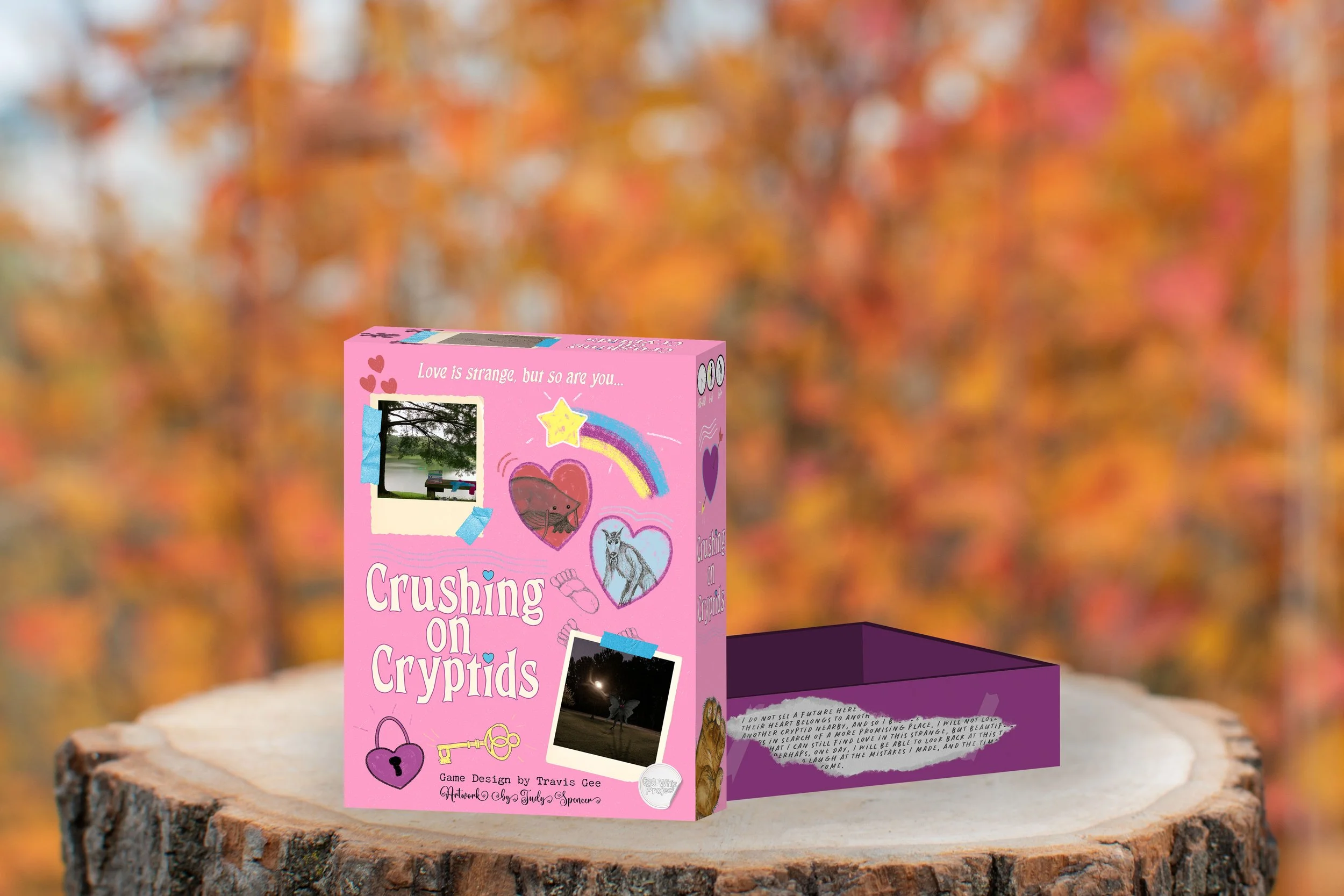 Digital Render of Crushing on Cryptids Box.