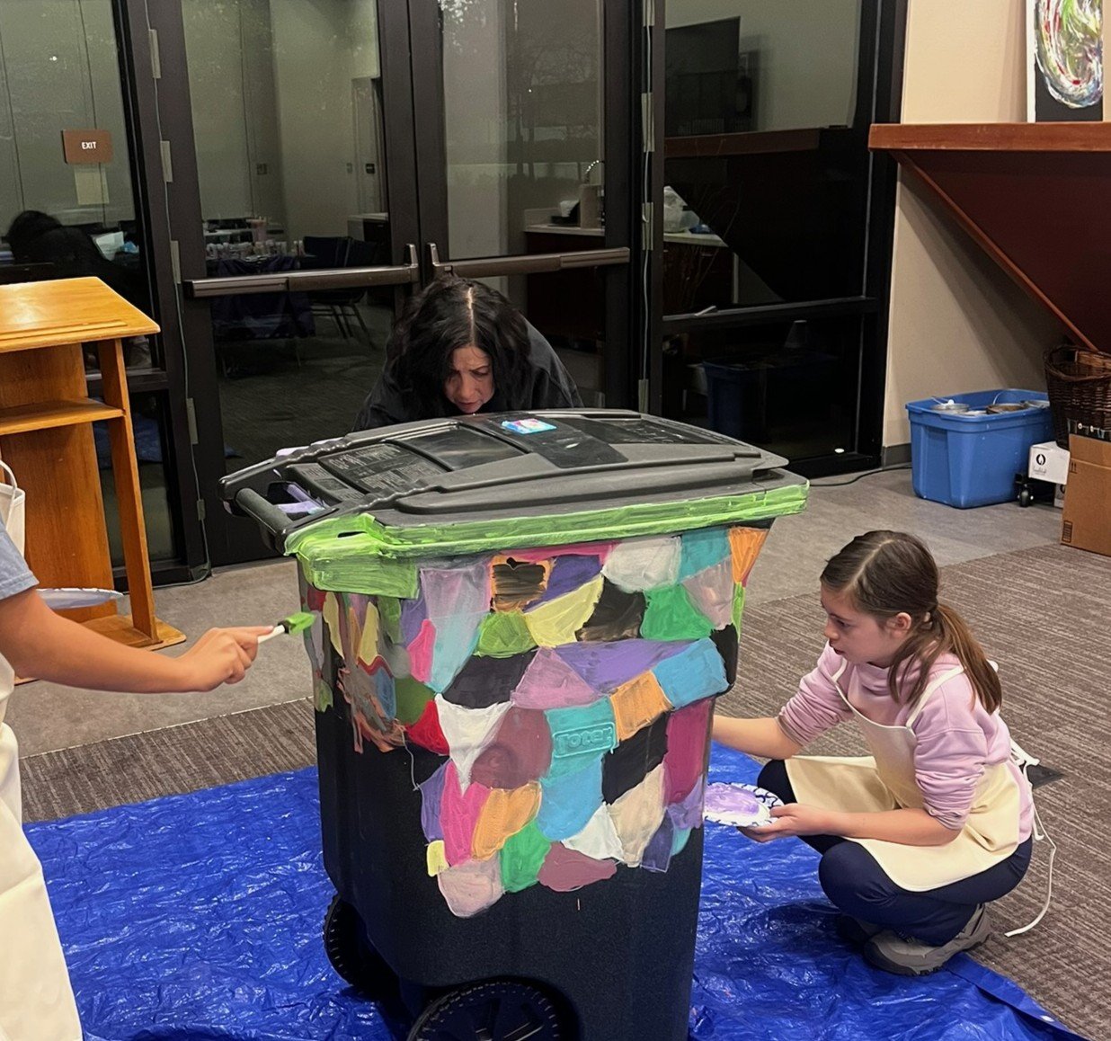 Youth Group Service Project - Helping to Decorate Mission and Service's Collection Can! 