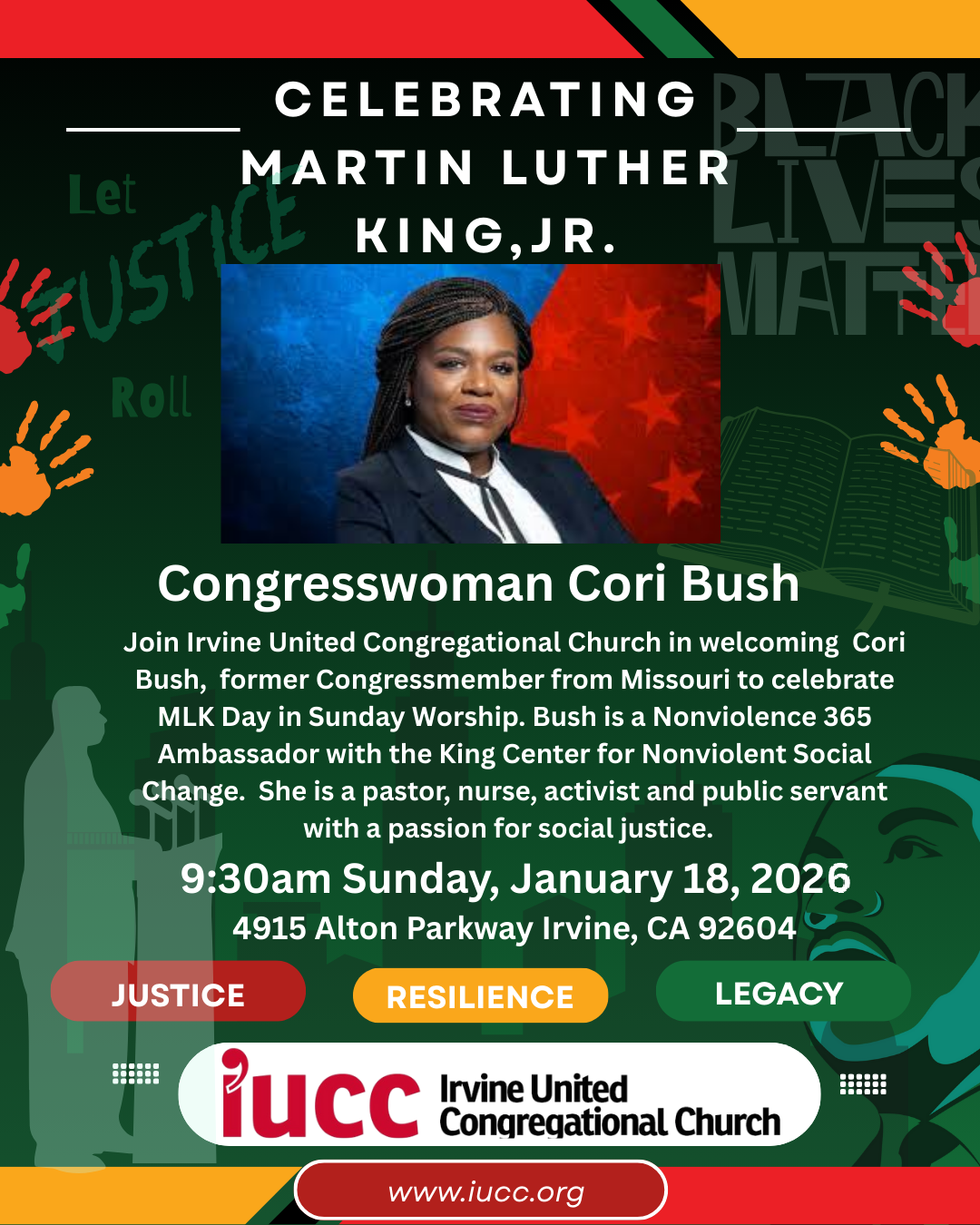 Cori Bush - Special Guest Speaker at IUCC MLK Jr. Day