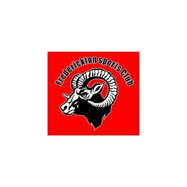 Frederickton Sports Club logo featuring a ram head with curved horns on a red background.