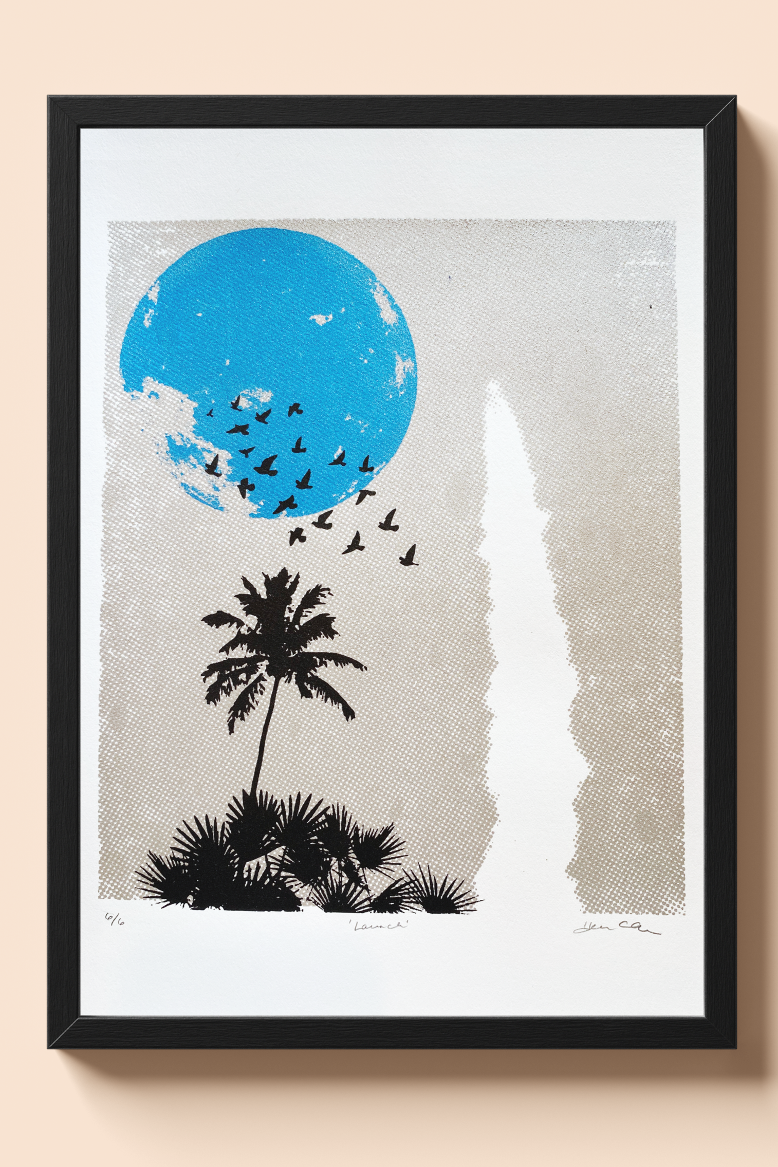 space coast moon launch screenprint