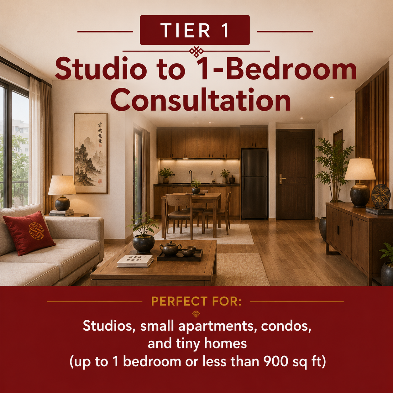 Feng Shui TIER 1 — Studio to 1-Bedroom Apartment Consultation