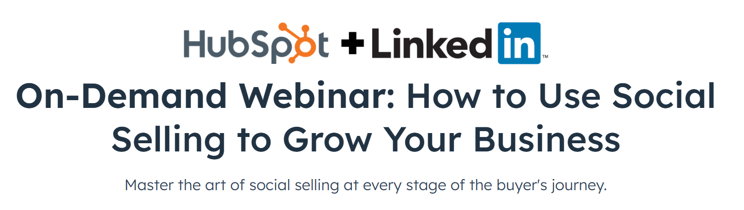 Hubspot x Linkedin “Social Selling” Webinar Series