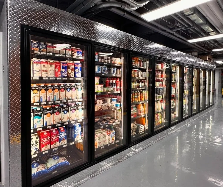 Exterior of a finished custom walk-in cooler installation