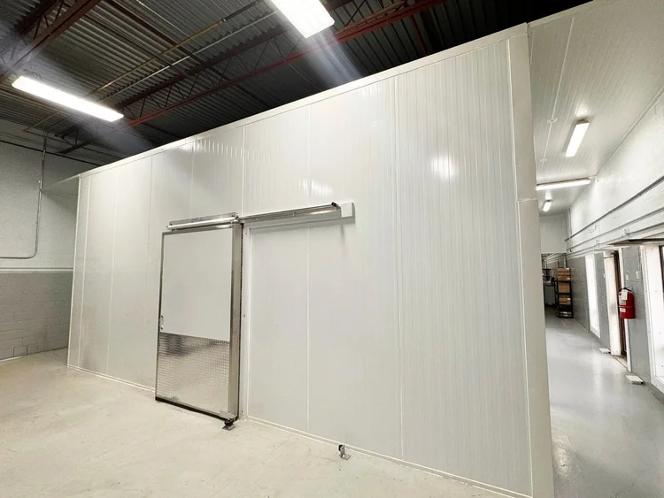 Walk-in cooler installed in a commercial kitchen