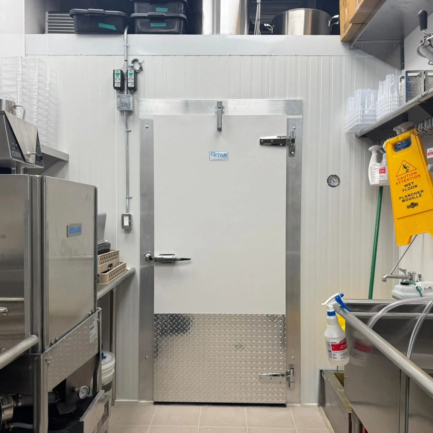 Walk-in cooler installation in progress at a Markham restaurant