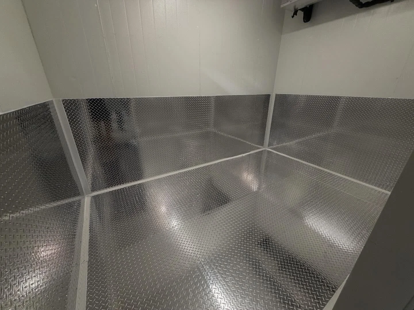 Walk-in cooler installation in progress at a Burlington restaurant