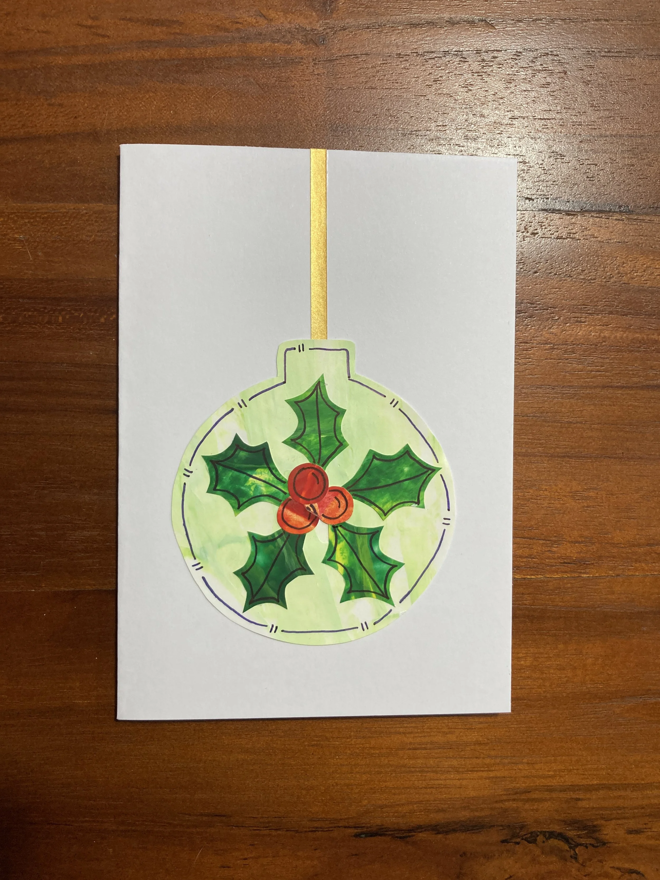 Christmas card - holly bauble.JPG