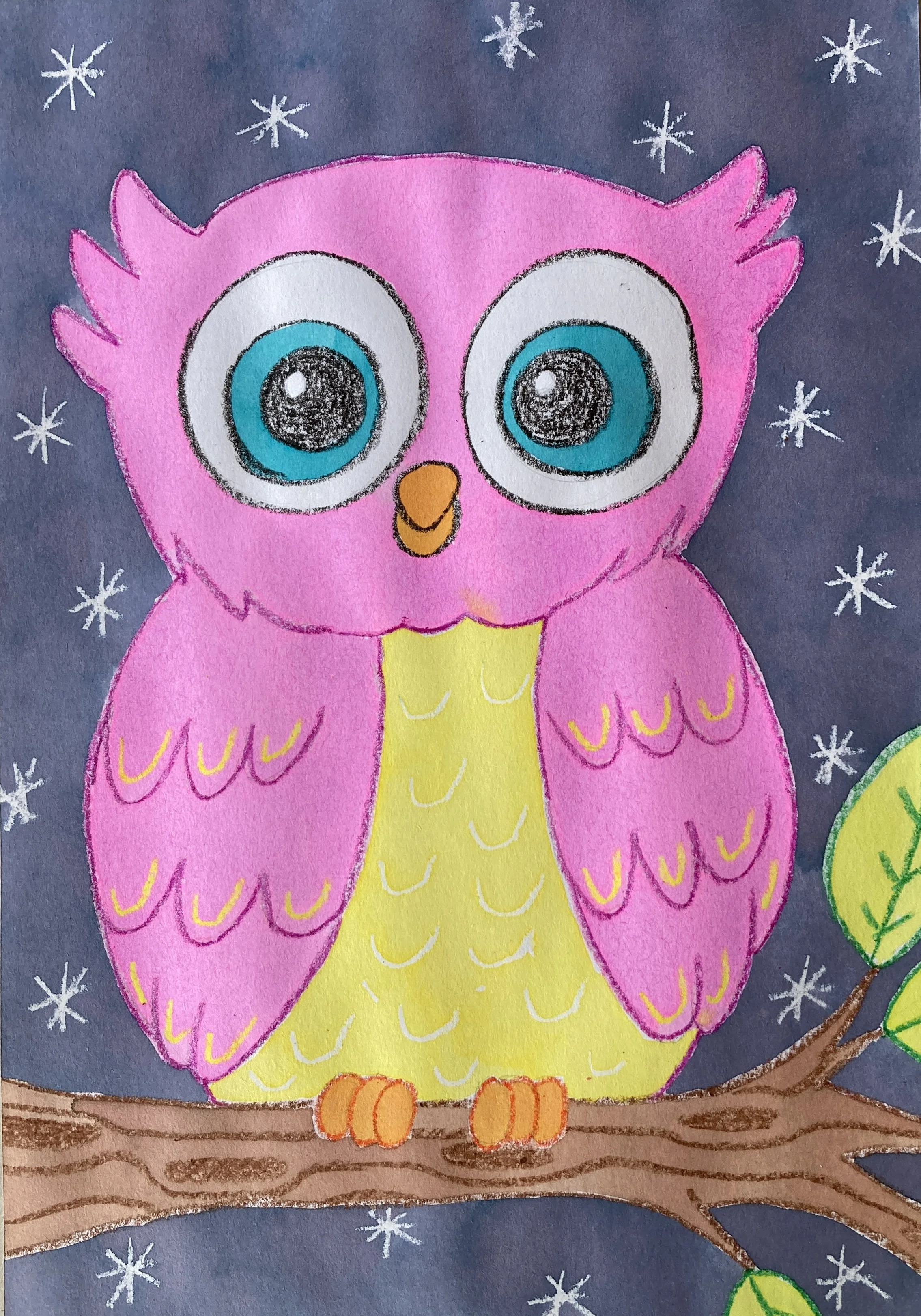 Colourful Owl liquid watercolour painting.jpg